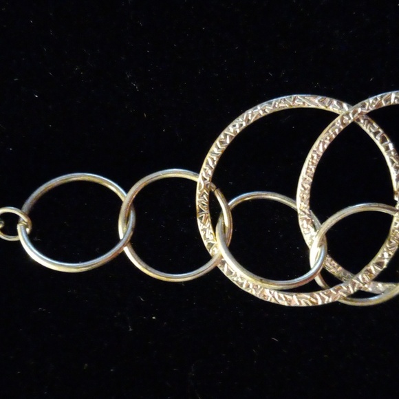 Layered circle link chain 16+2" long - Picture 4 of 4